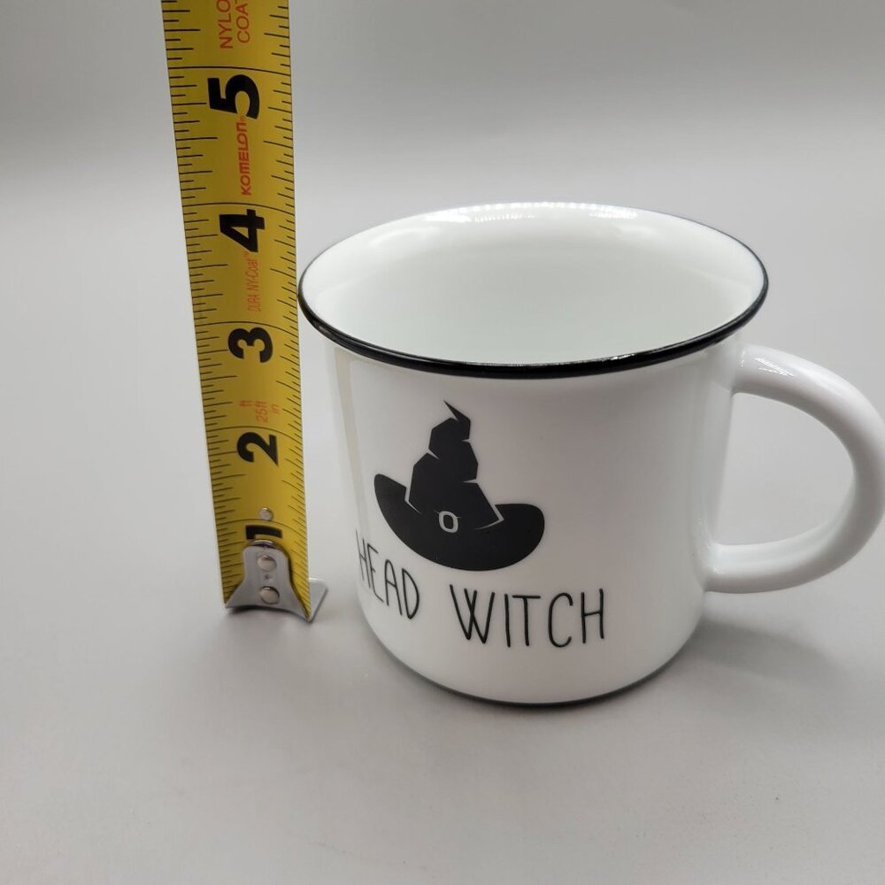 Head Witch Ceramic Mug Halloween Collins Fresh and Original White Black Cup - Picture 8 of 8